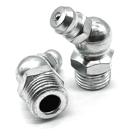 Boltsandnuts.Com 10 Pieces M6-1.0 Zerks Grease Fitting 45 Degree Steel Zinc, 10PK M6GF-STLZINC-45DEGREE-10